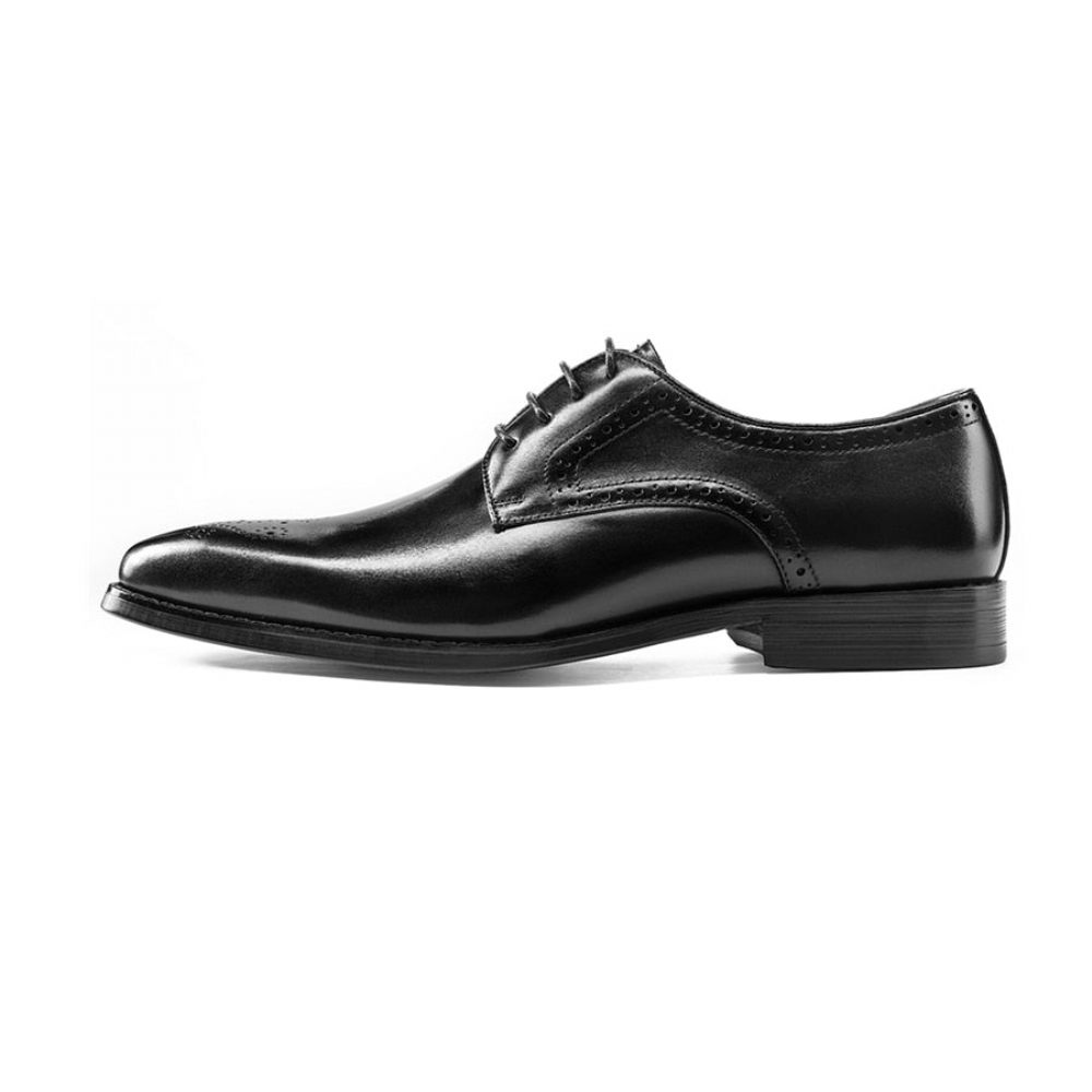 Chaussures Habillées À Lacets Cuir Exotique Pour Hommes - Noir