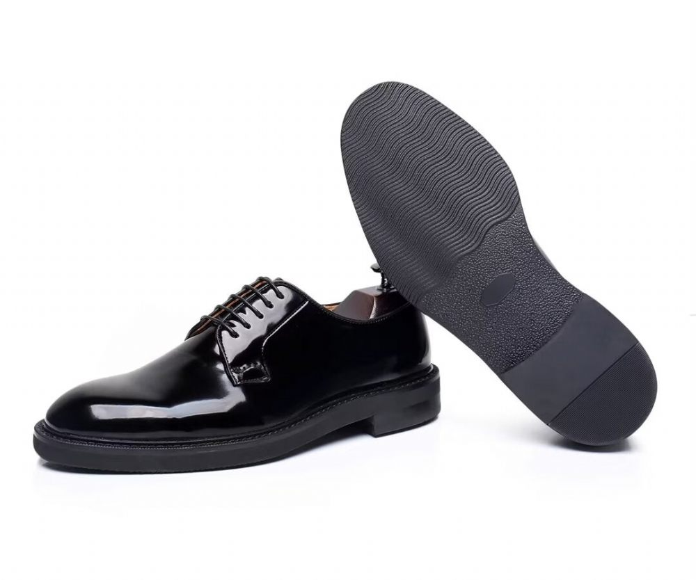 Chaussures Habillées À Lacets Cuir Vache Pour Hommes - Noir1