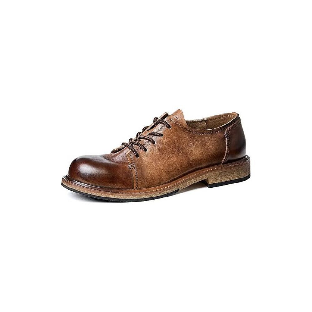 Chaussures Habillées À Lacets Et Bout Rond Pour Hommes