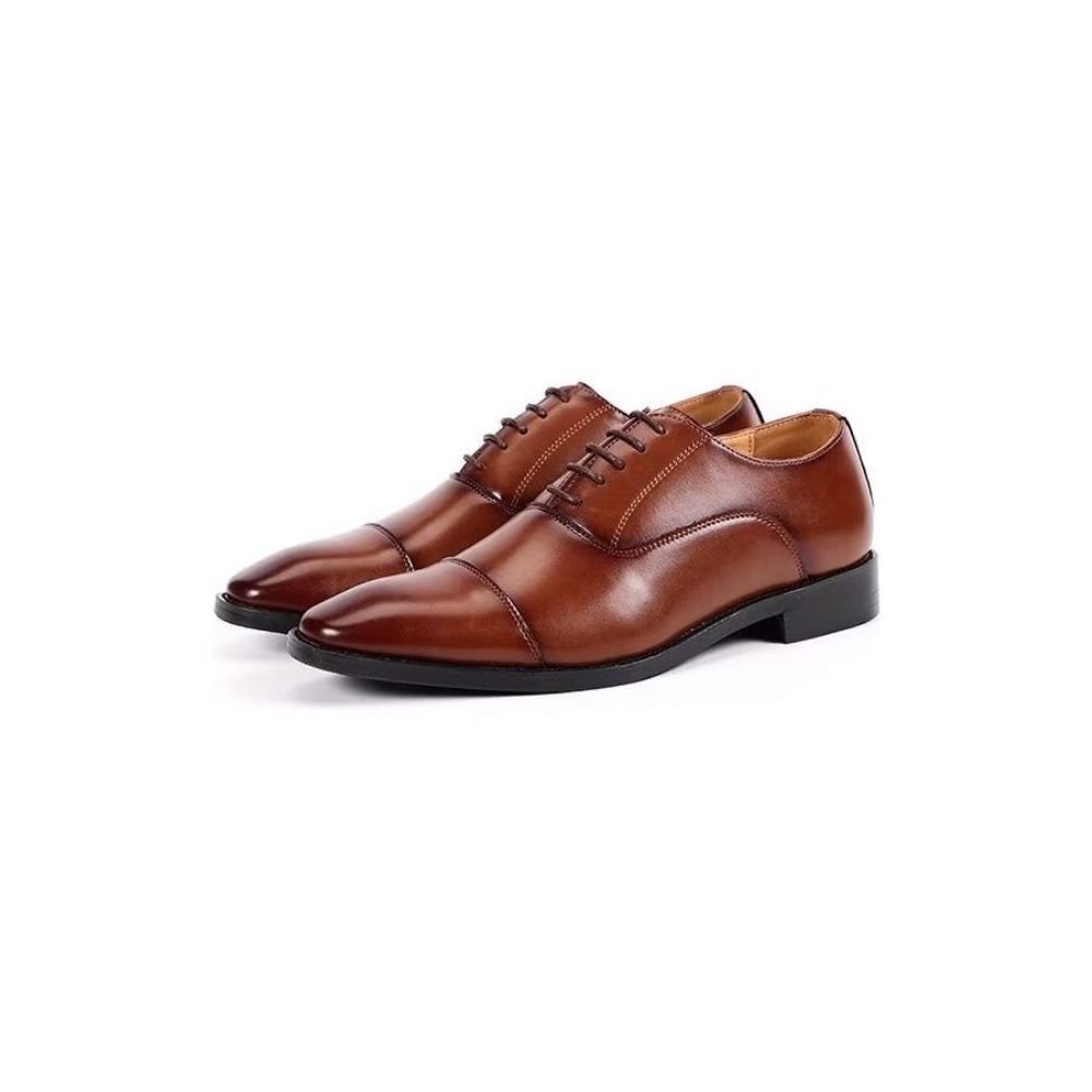 Chaussures Habillées À Lacets Pu Pour Hommes - Marron