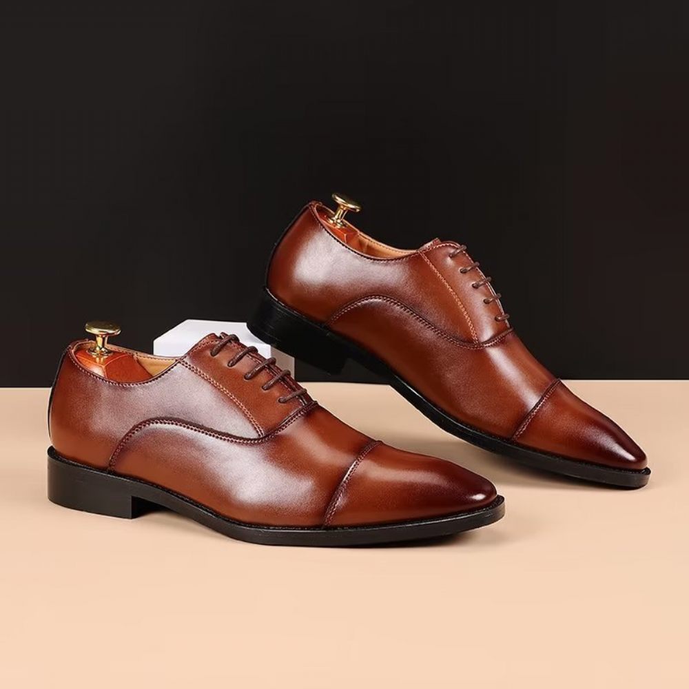 Chaussures Habillées À Lacets Pu Pour Hommes - Marron