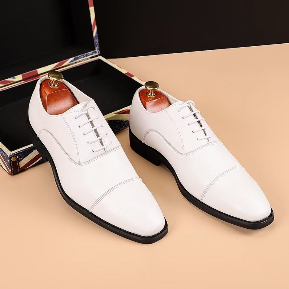 Chaussures Habillées À Lacets Pu Pour Hommes - Blanc