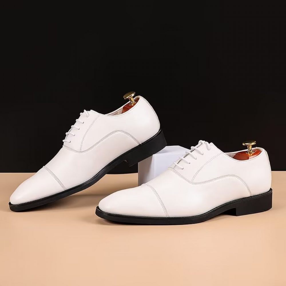 Chaussures Habillées À Lacets Pu Pour Hommes - Blanc