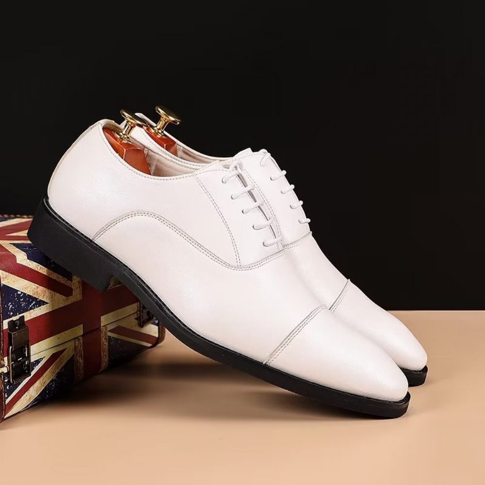 Chaussures Habillées À Lacets Pu Pour Hommes - Blanc