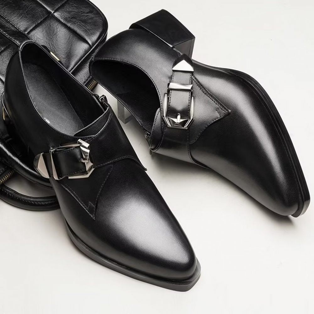 Chaussures Habillées Luxe À Bout Pointu Pour Hommes - Noir