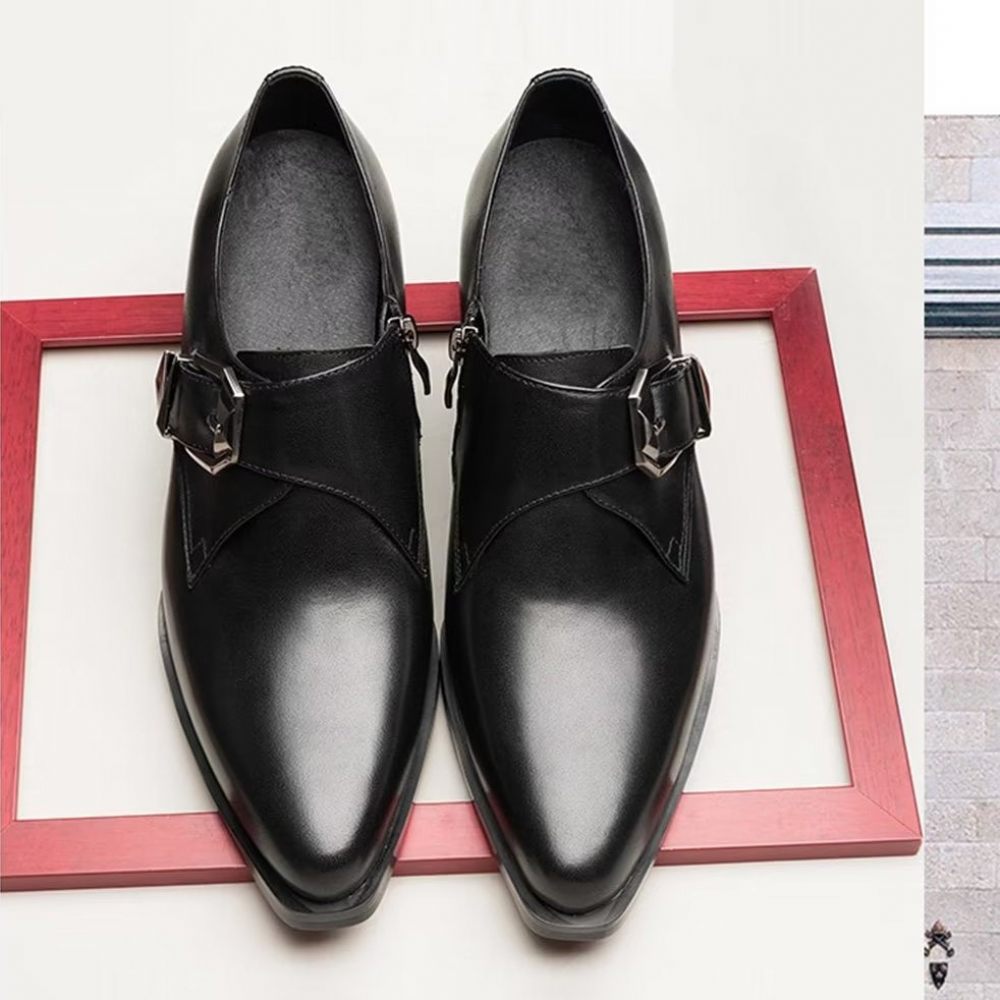 Chaussures Habillées Luxe À Bout Pointu Pour Hommes - Noir