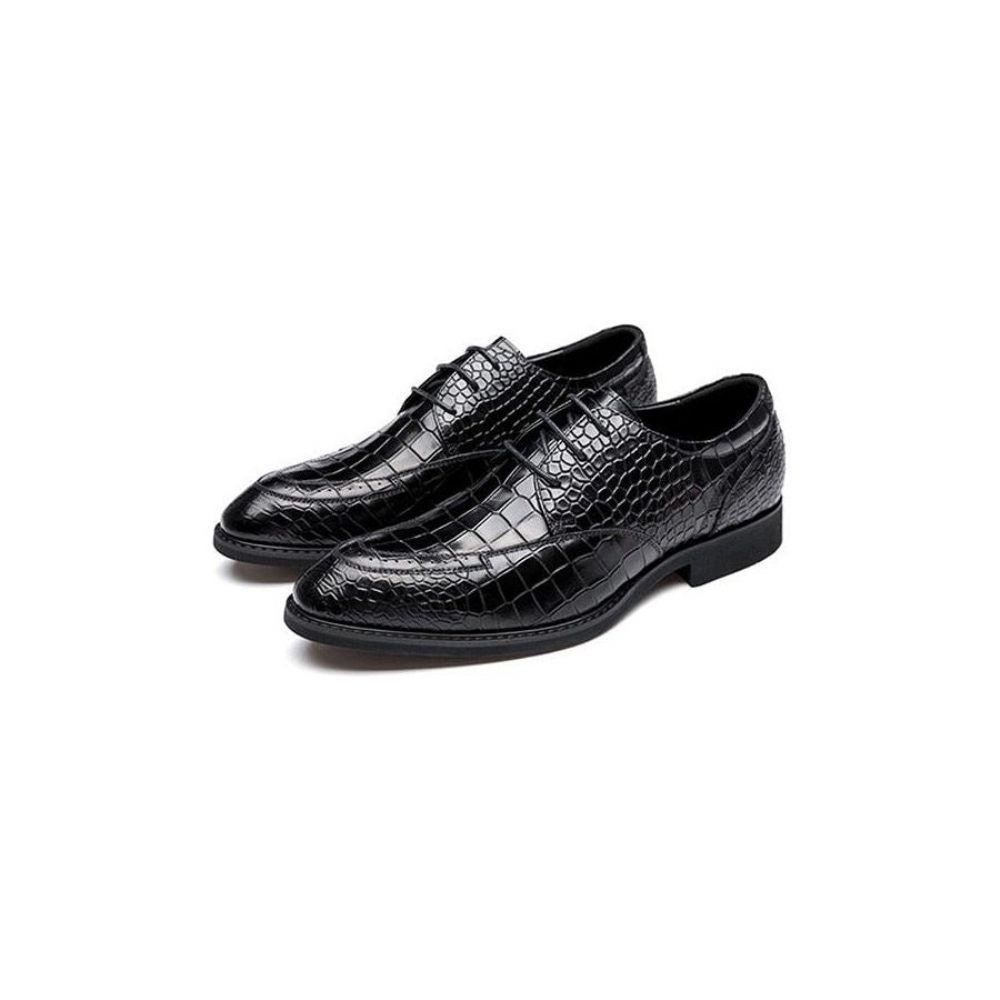 Chaussures Habillées Luxe Crocgloss Classic Brogue Pour Hommes - Noir