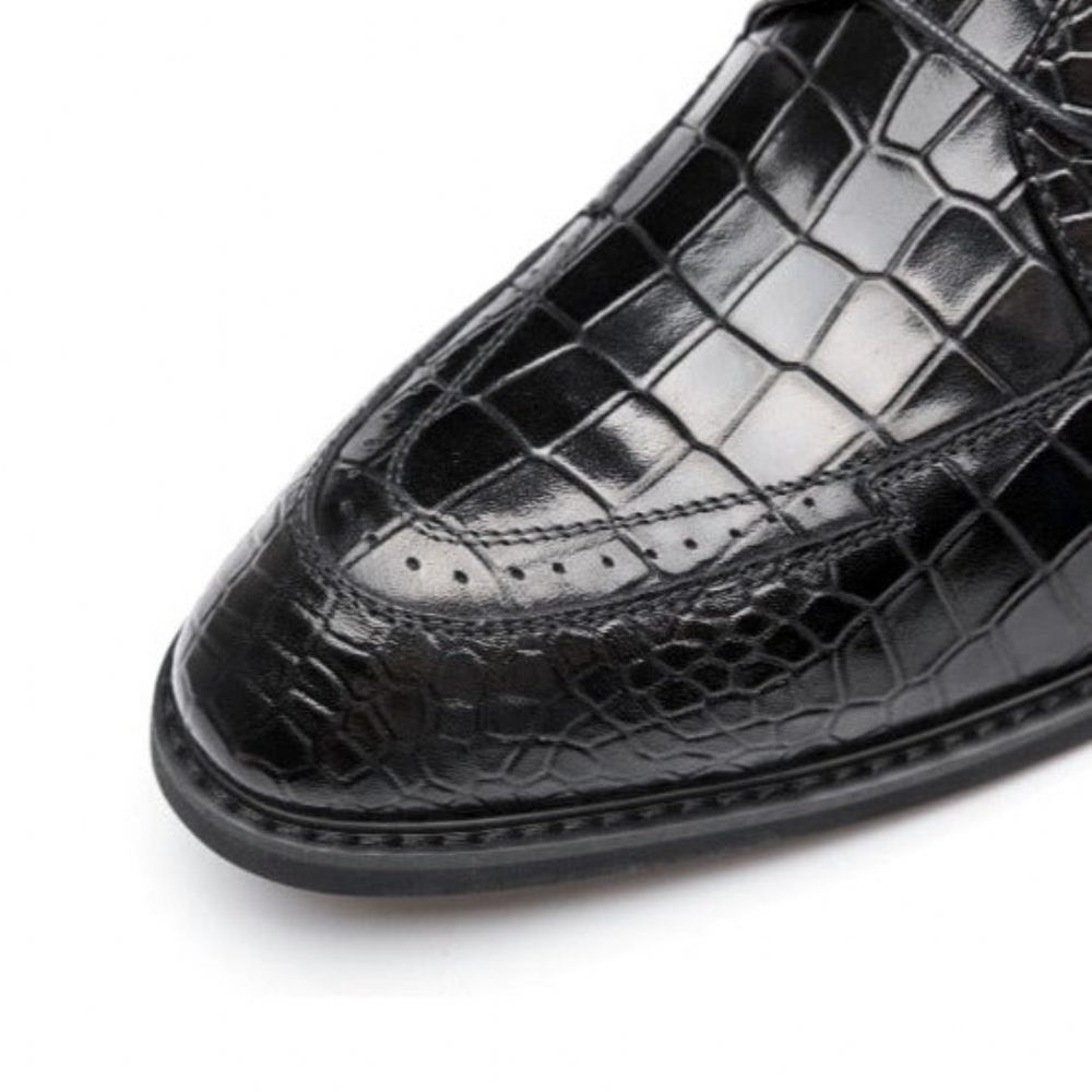 Chaussures Habillées Luxe Crocgloss Classic Brogue Pour Hommes - Noir