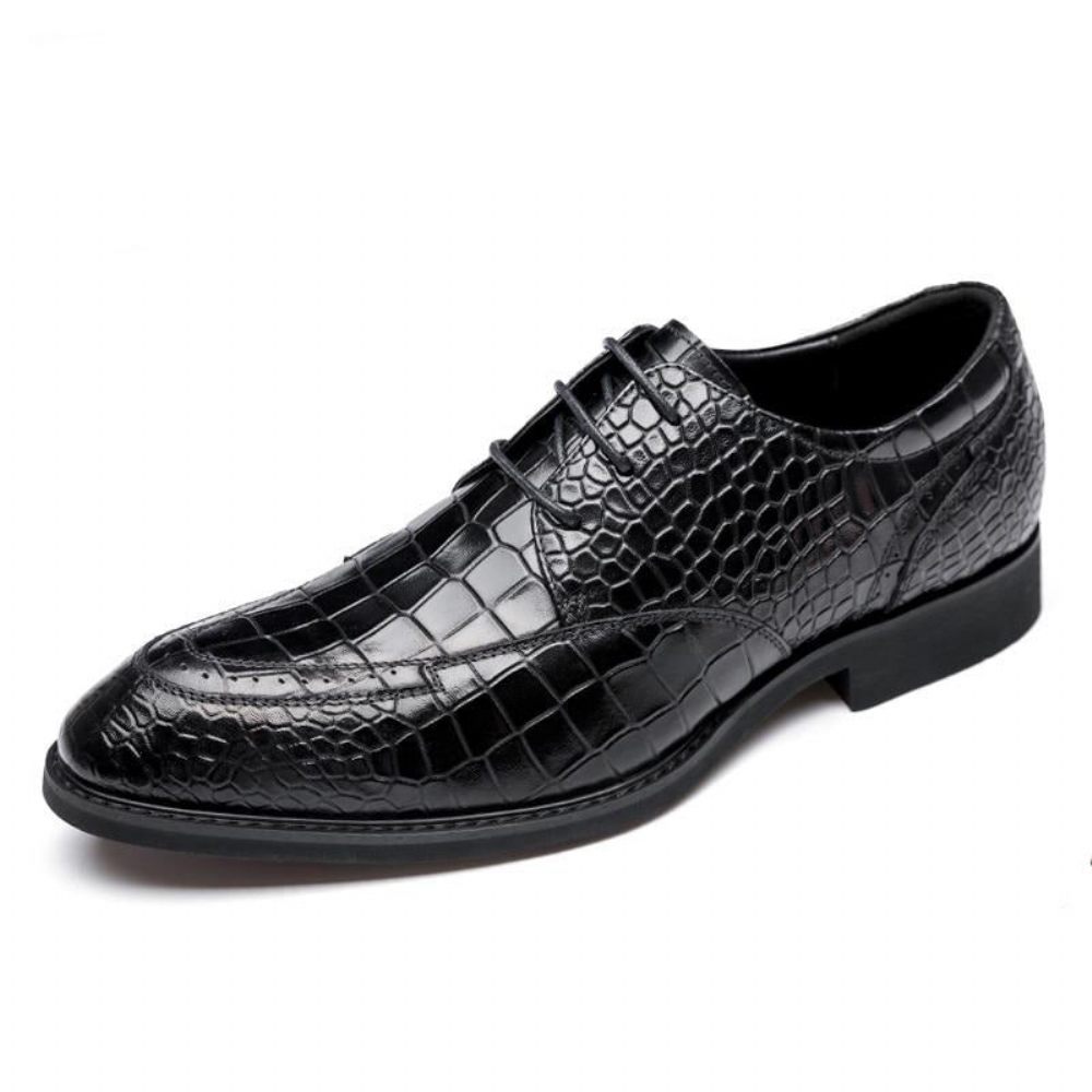 Chaussures Habillées Luxe Crocgloss Classic Brogue Pour Hommes - Noir