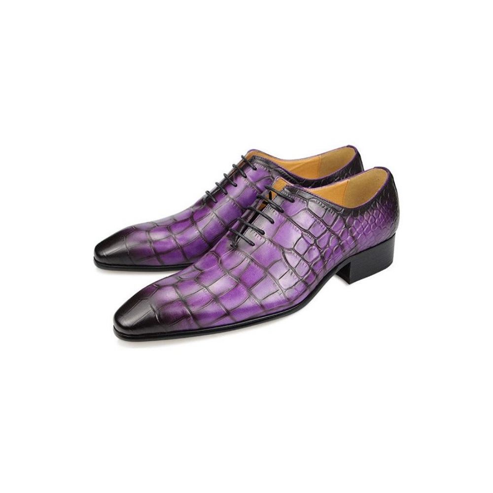 Chaussures Habillées Luxe Croctex Pour Hommes Oxford À Bout Pointu - Violet