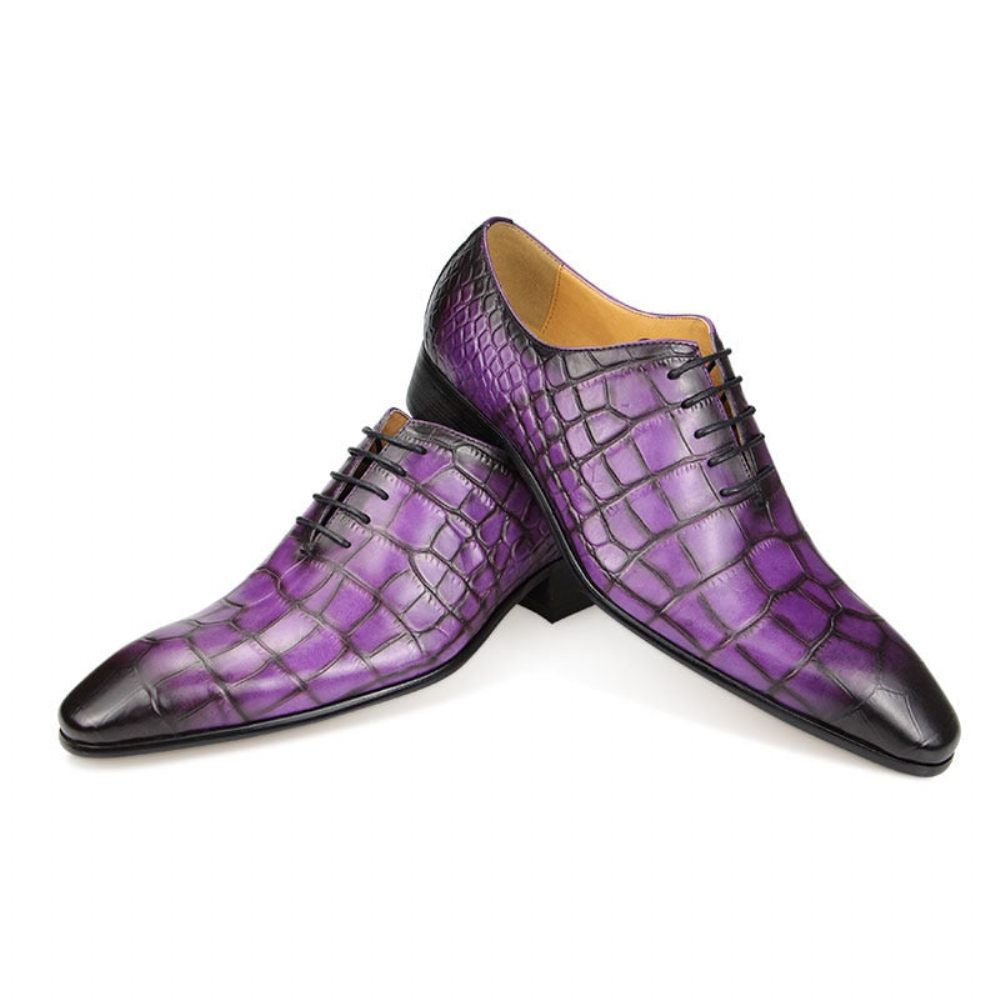 Chaussures Habillées Luxe Croctex Pour Hommes Oxford À Bout Pointu - Violet