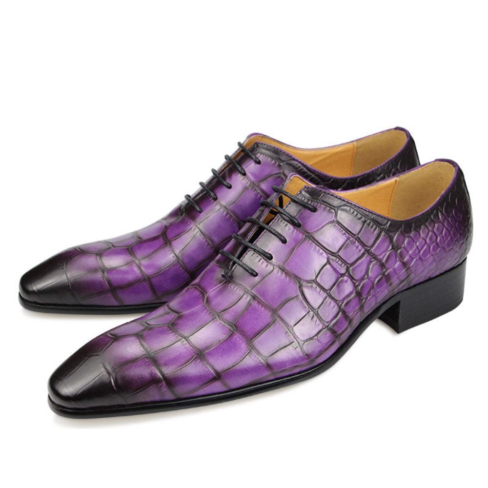 Chaussures Habillées Luxe Croctex Pour Hommes Oxford À Bout Pointu - Violet