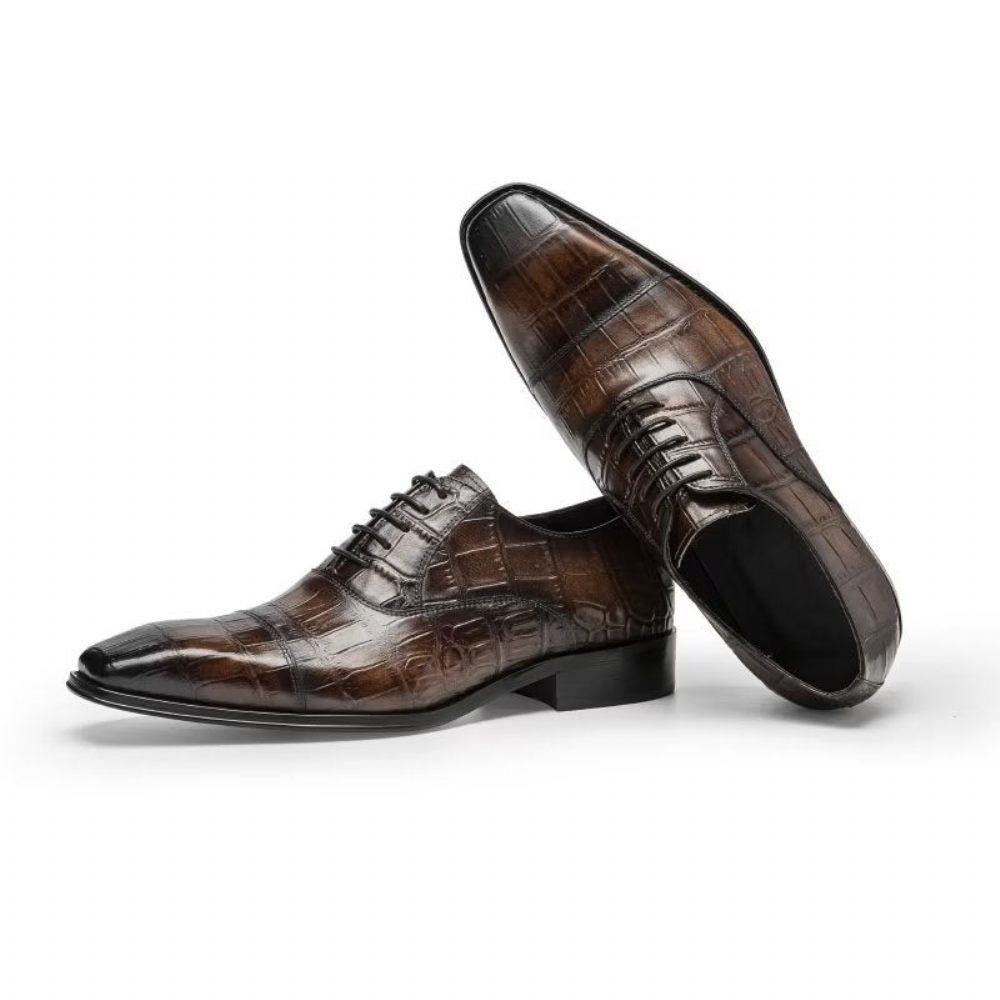 Chaussures Habillées Luxe Croctex Oxford Pour Hommes - Café