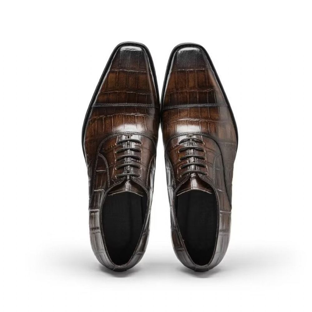 Chaussures Habillées Luxe Croctex Oxford Pour Hommes - Café