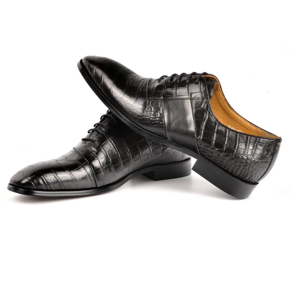 Chaussures Habillées Luxe À Lacets Pour Hommes - Noir