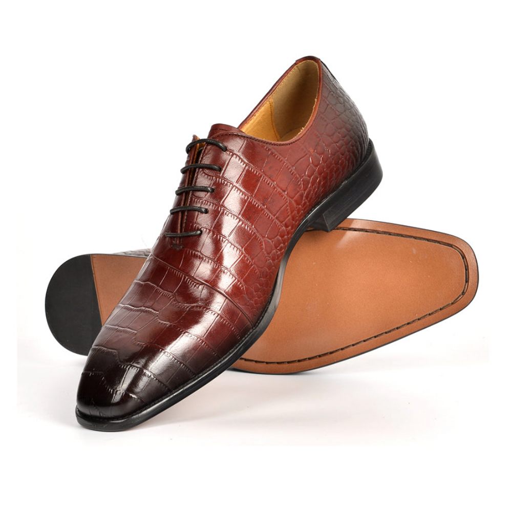 Chaussures Habillées Luxe À Lacets Pour Hommes - Café