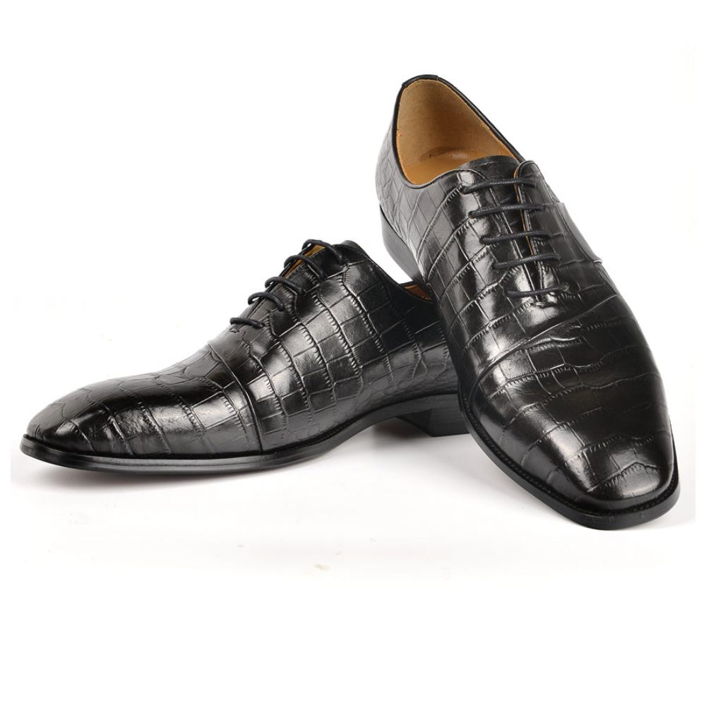 Chaussures Habillées Luxe À Lacets Pour Hommes - Noir