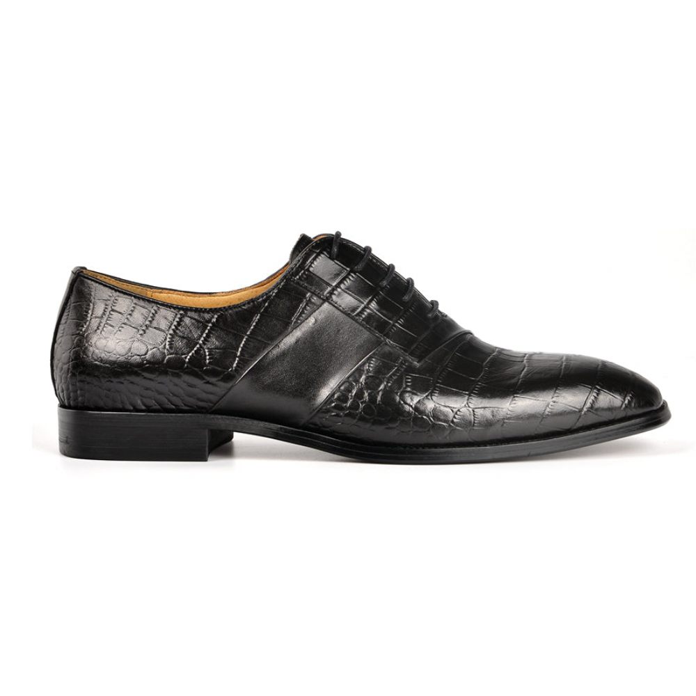 Chaussures Habillées Luxe À Lacets Pour Hommes - Noir