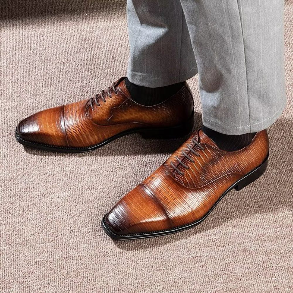 Chaussures Habillées Opulent Exotica Oxford Pour Hommes - Café