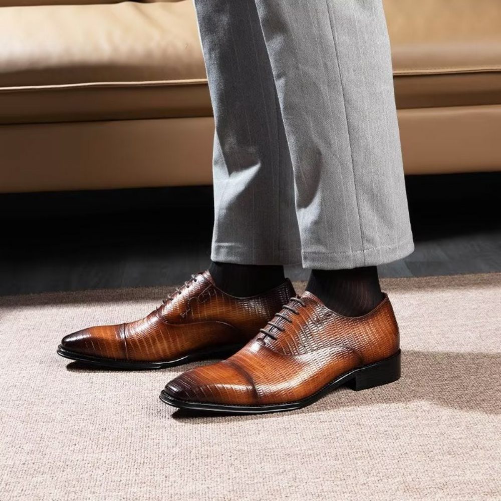 Chaussures Habillées Opulent Exotica Oxford Pour Hommes - Café