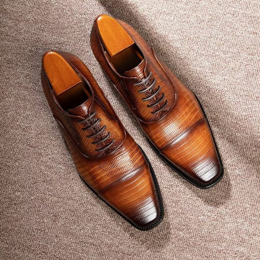 Chaussures Habillées Opulent Exotica Oxford Pour Hommes - Café