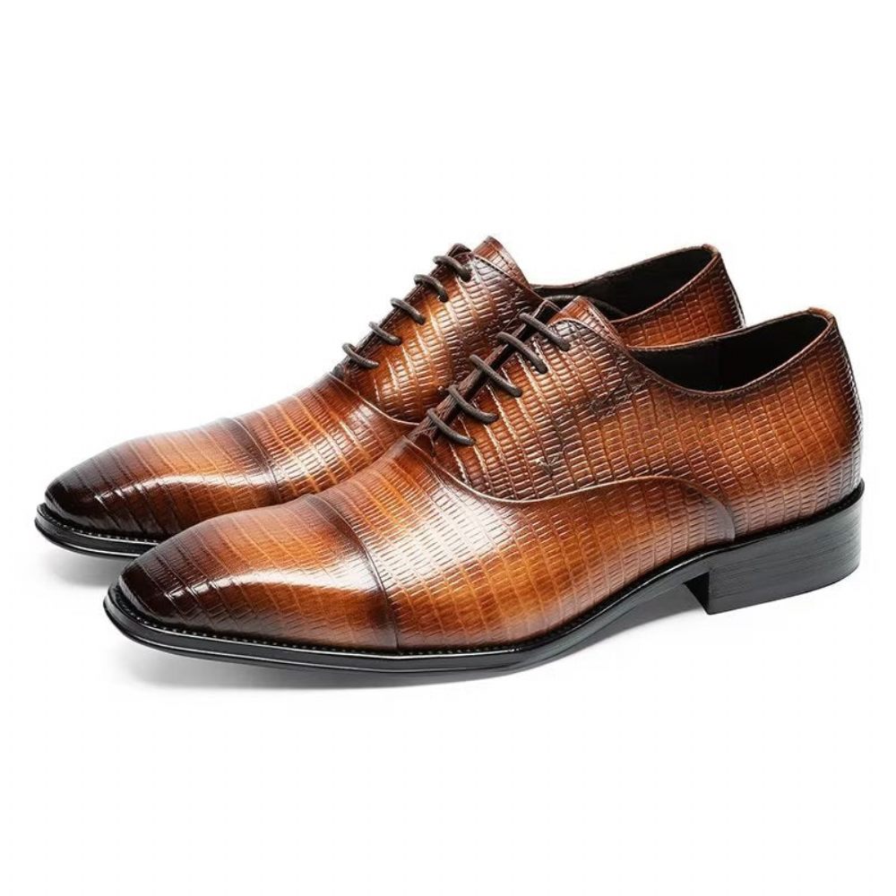 Chaussures Habillées Opulent Exotica Oxford Pour Hommes - Café