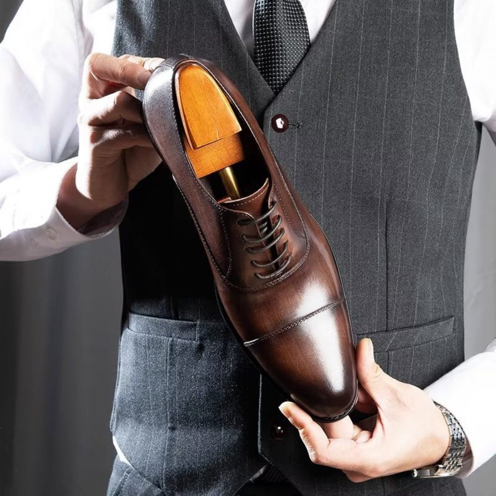 Chaussures Habillées Oxford Pour Hommes - Café