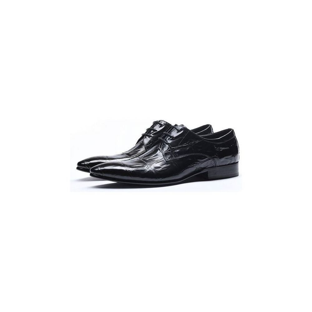 Chaussures Habillées Oxford À Lacets Pour Hommes - Noir