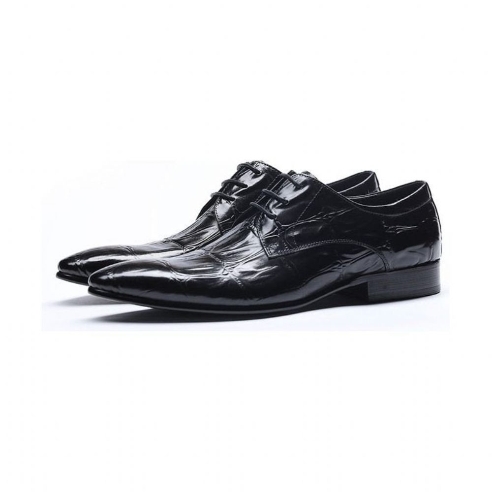 Chaussures Habillées Oxford À Lacets Pour Hommes - Noir