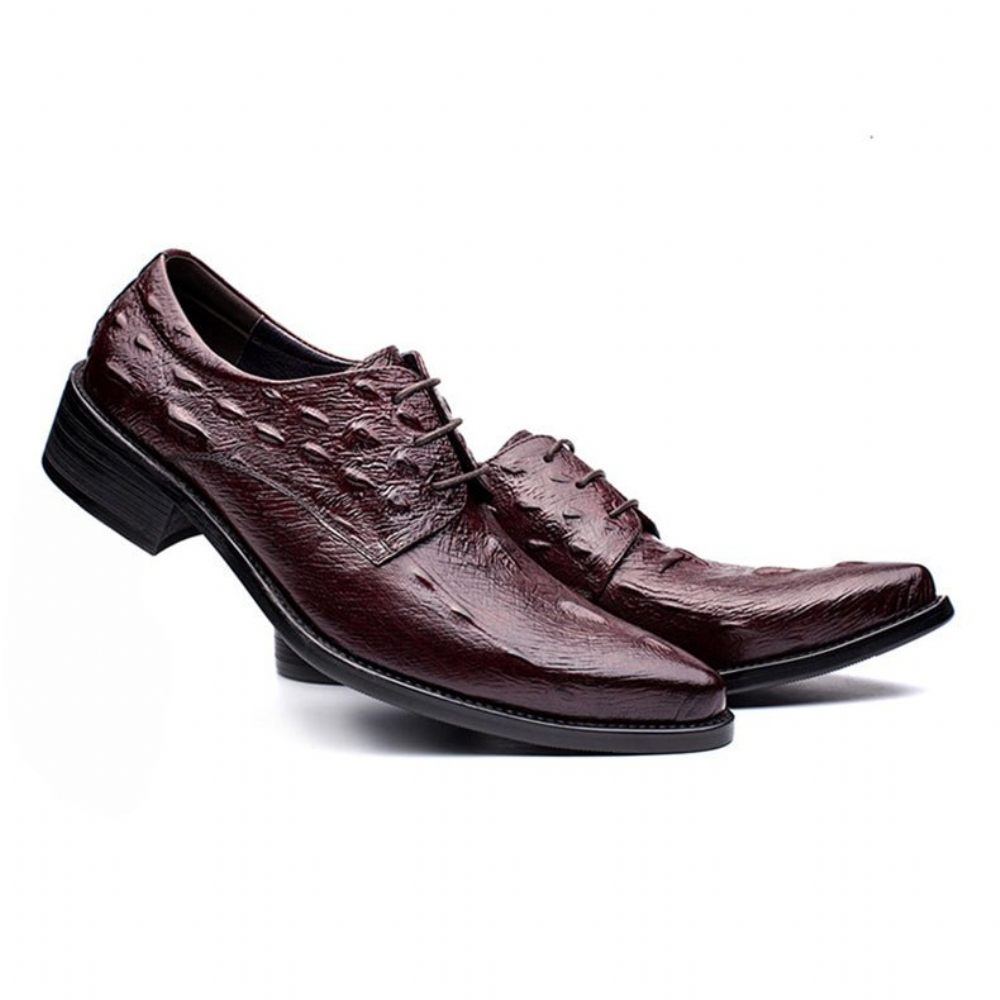 Chaussures Habillées Oxford À Lacets Pour Hommes - Rouge