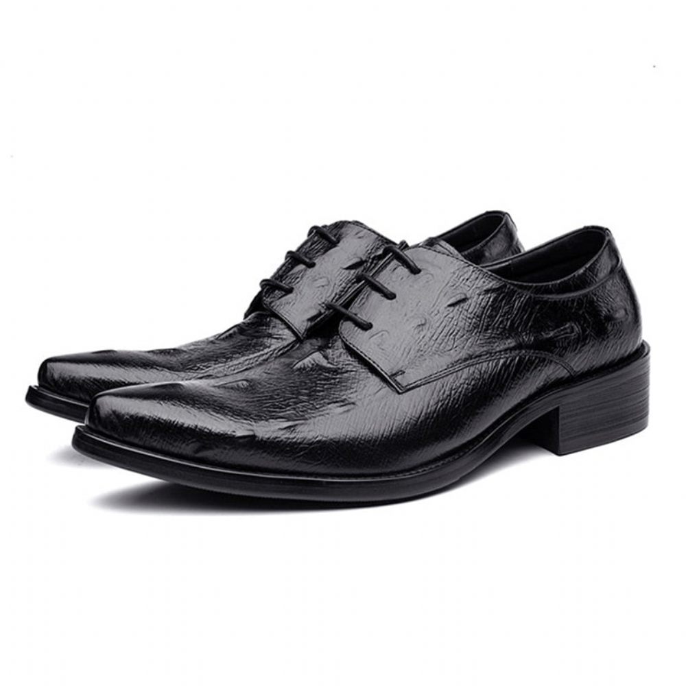 Chaussures Habillées Oxford À Lacets Pour Hommes - Noir