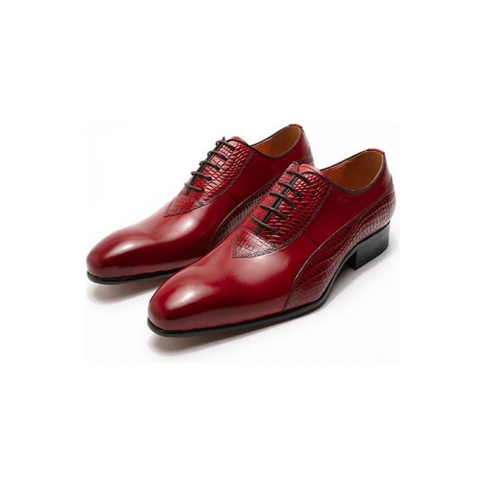 Chaussures Habillées Oxford À Lacets Pour Hommes - Rouge