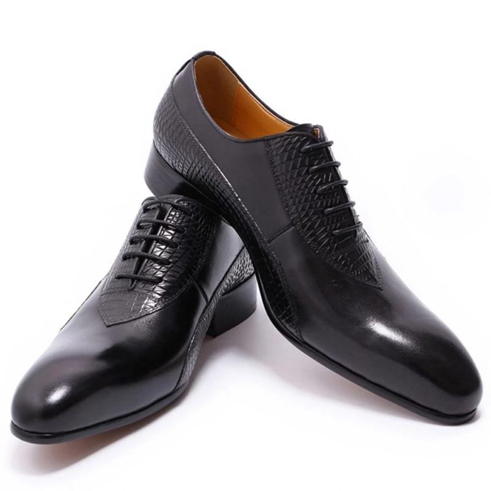 Chaussures Habillées Oxford À Lacets Pour Hommes - Noir