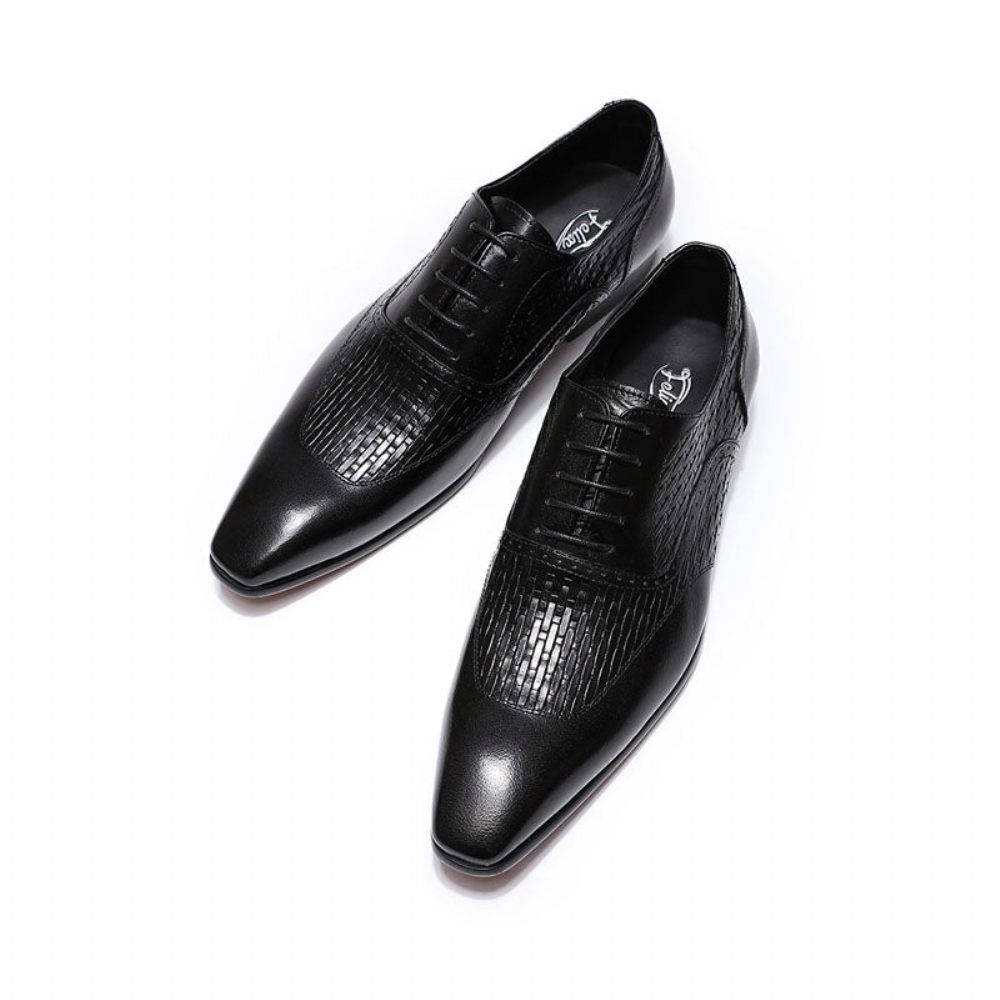 Chaussures Habillées Oxford À Motif Exotique Pour Hommes - Noir