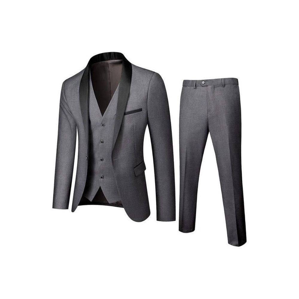 Costumes Pour Hommes Costume 3 Pièces Chic Et Skinny Avec Fermeture Éclair - Gris