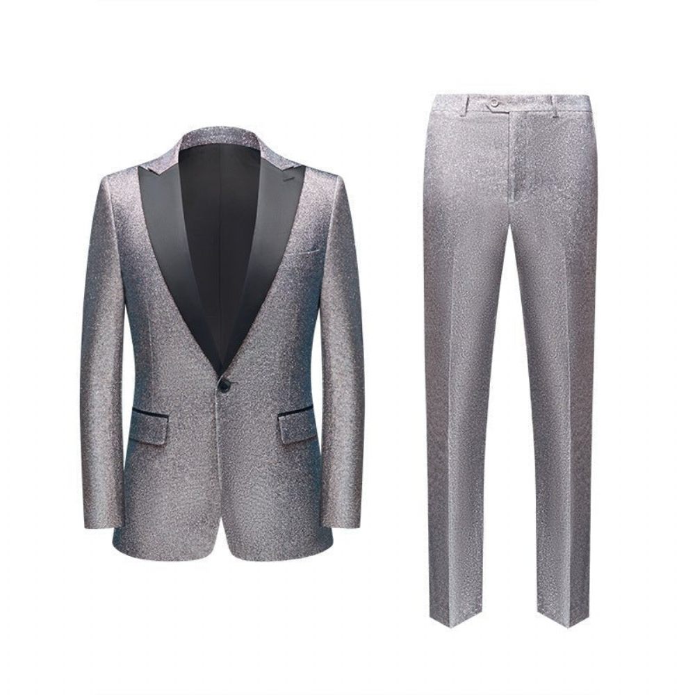 Costumes Pour Hommes Costume 3 Pièces Skinny Avec Fermeture Éclair - Gris