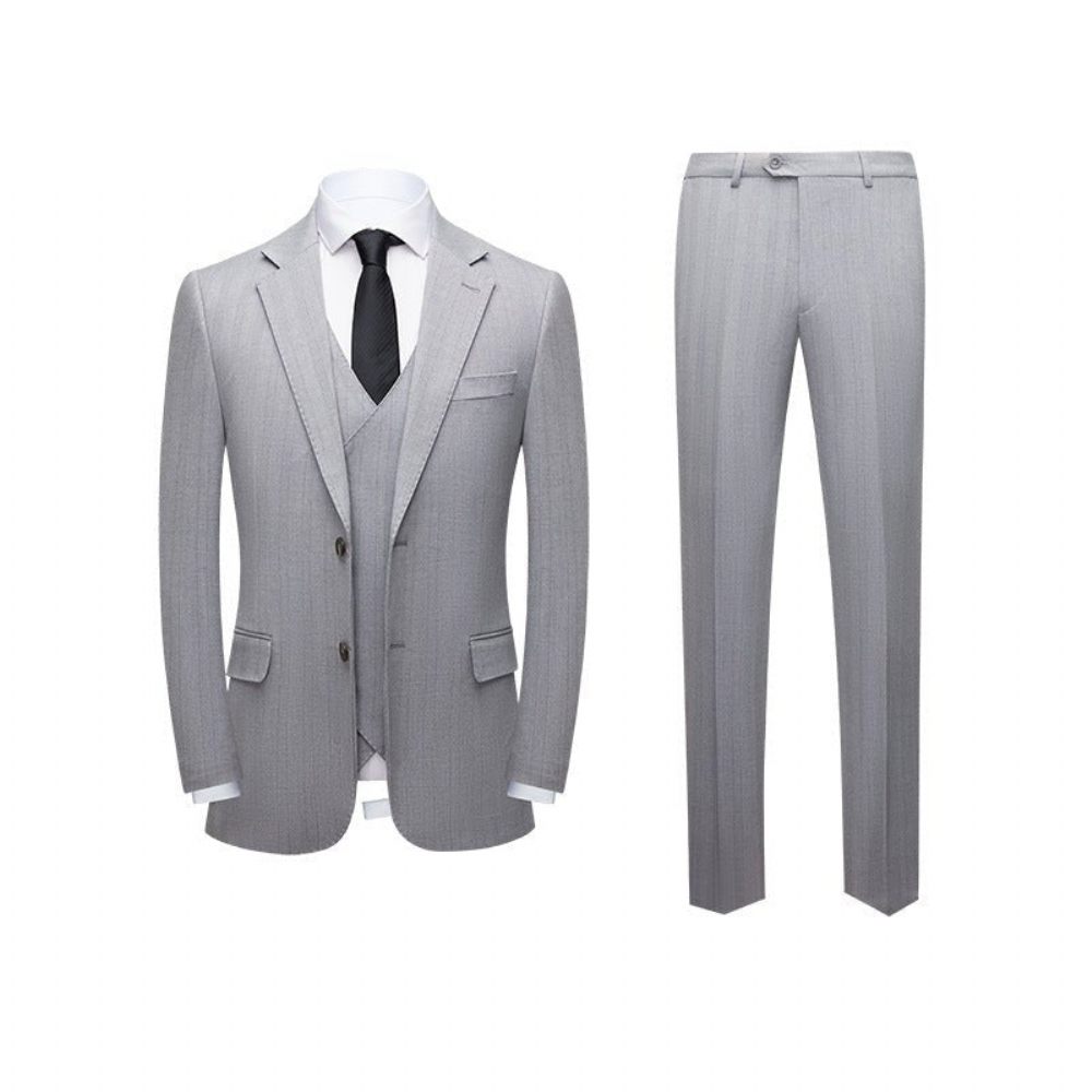 Costumes Pour Hommes Costume 3 Pièces Skinny Avec Fermeture Éclair - Gris