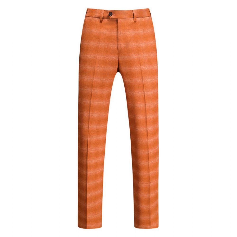 Costumes Pour Hommes Costume 3 Pièces Skinny Avec Fermeture Éclair - Orange