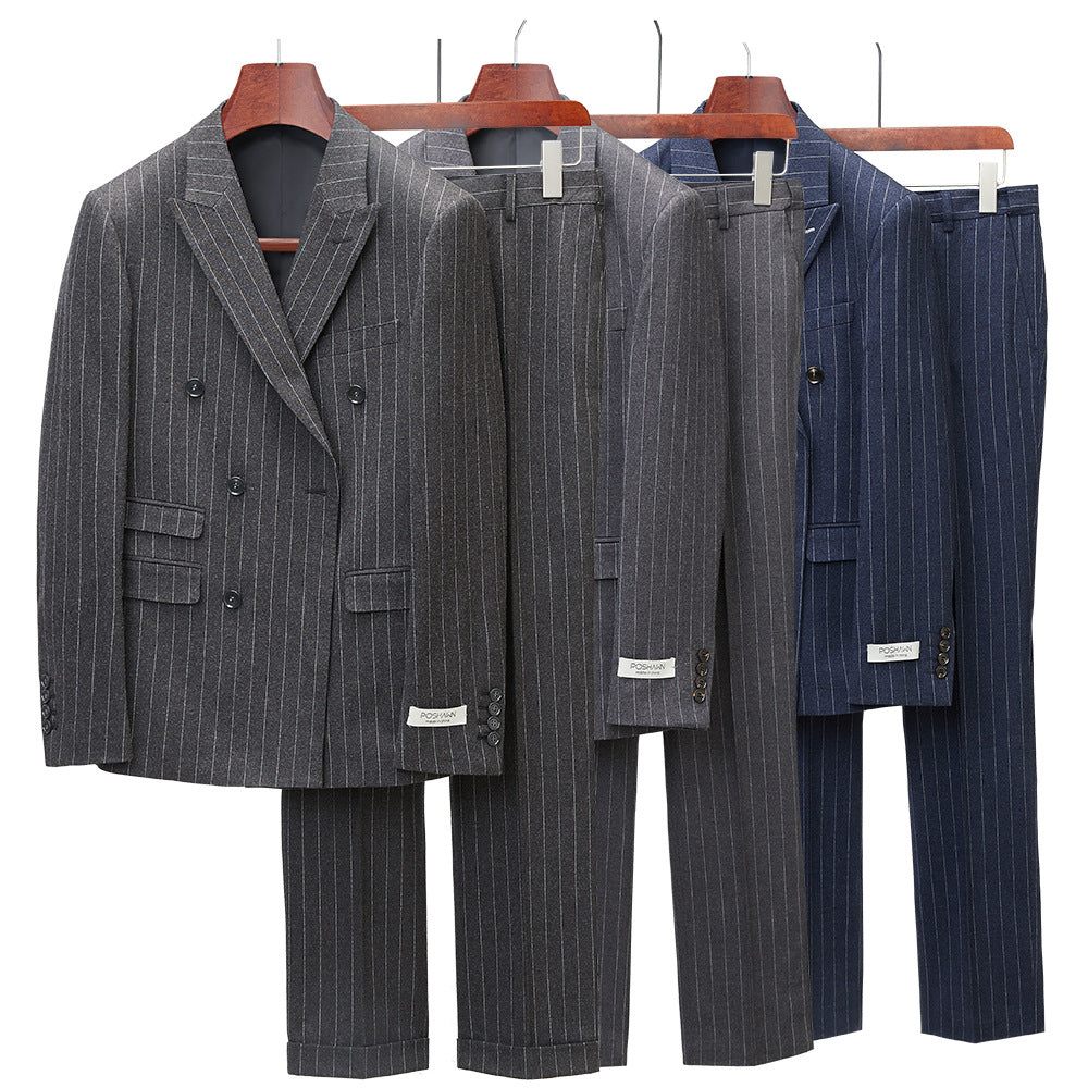 Costumes Pour Hommes Costume 3 Pièces Skinny À Devant Plat - Gris