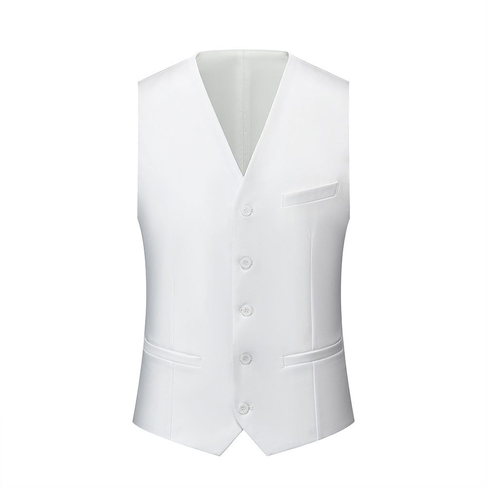 Costumes Pour Hommes Costume 3 Pièces Skinny À Devant Plat - Blanc