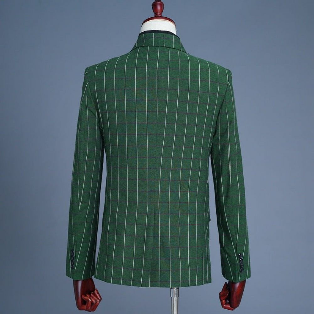 Costumes Pour Hommes Costume Haut Mélangé Chic - Vert