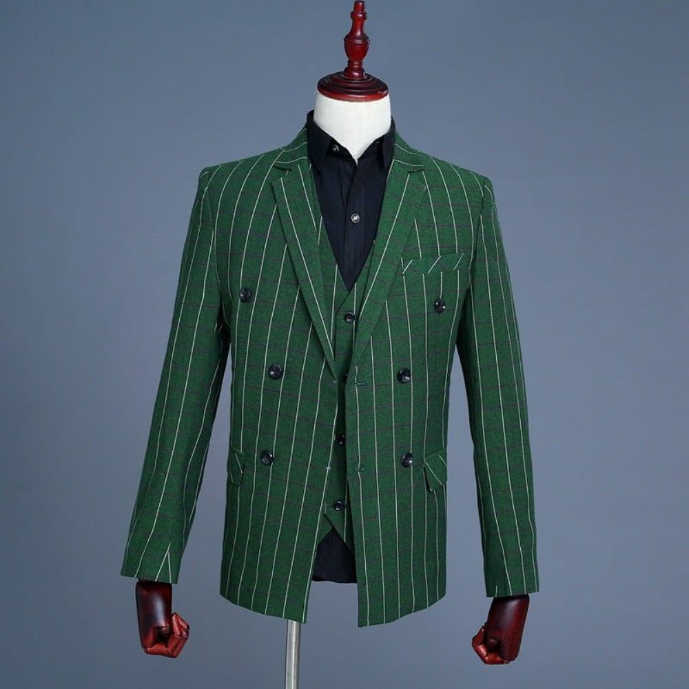 Costumes Pour Hommes Costume Haut Mélangé Chic - Vert