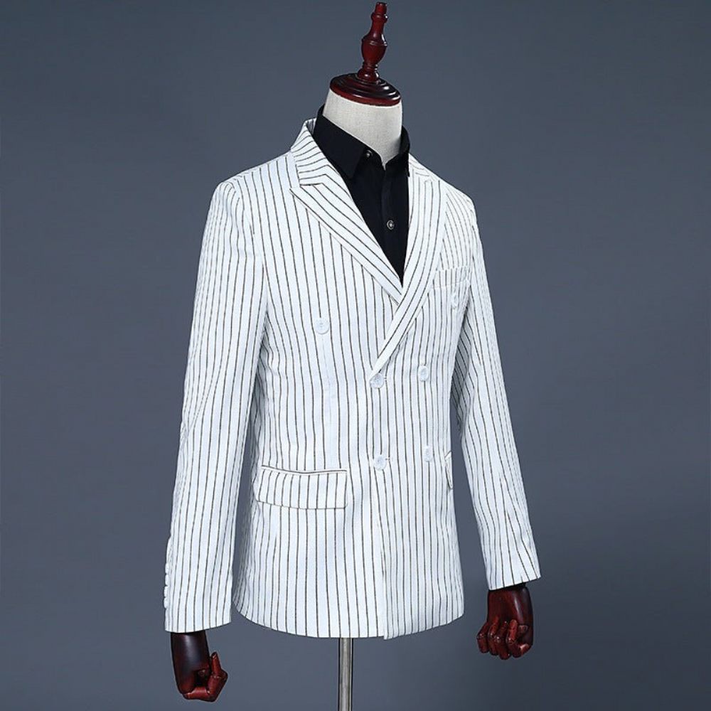 Costumes Pour Hommes Costume Haut Mélangé Chic - Blanc