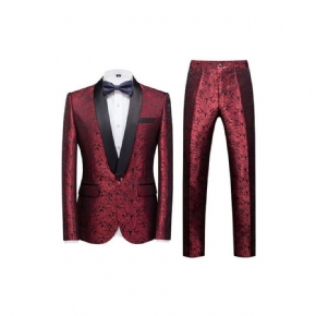 Costumes Pour Hommes Costume Pantalon À Simple Boutonnage Floral Chic