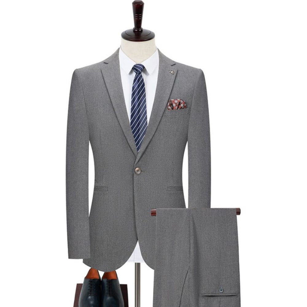 Costumes Pour Hommes Costume Skinny À Double Boutonnage - Gris