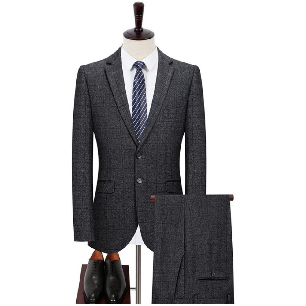 Costumes Pour Hommes Costume Skinny À Double Boutonnage - Gris