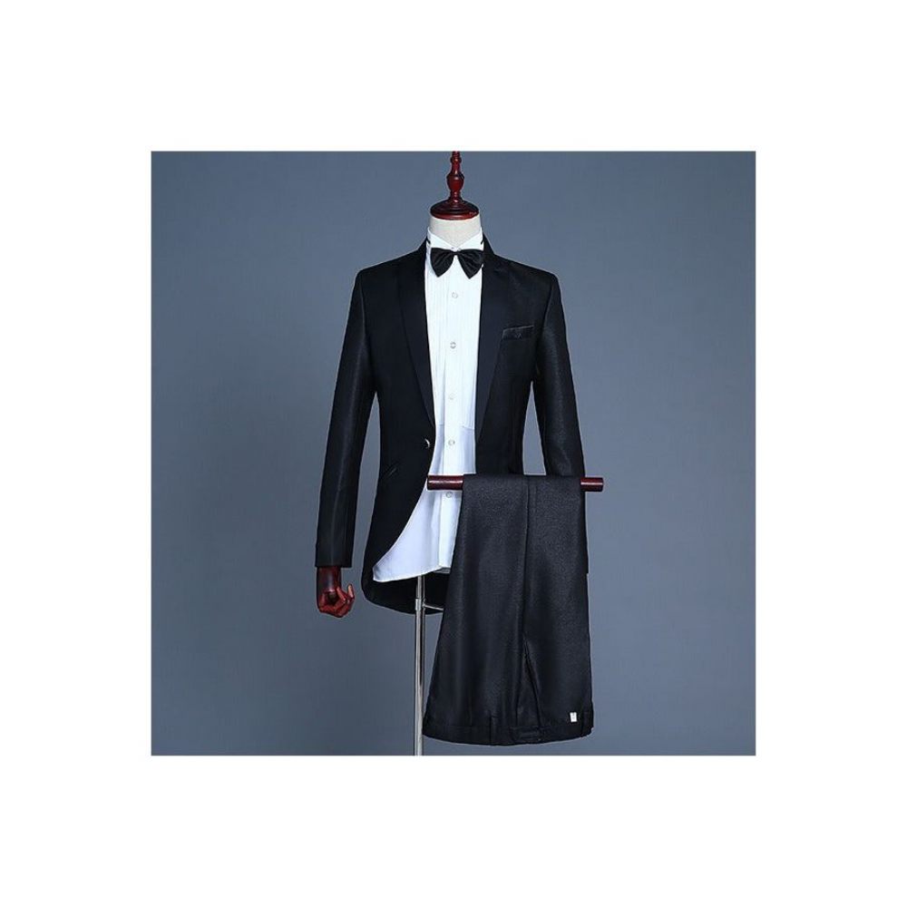 Costumes Pour Hommes Coupe Skinny Haut - Noir