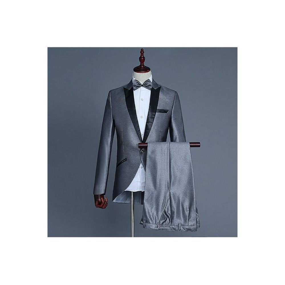 Costumes Pour Hommes Coupe Skinny Haut - Gris