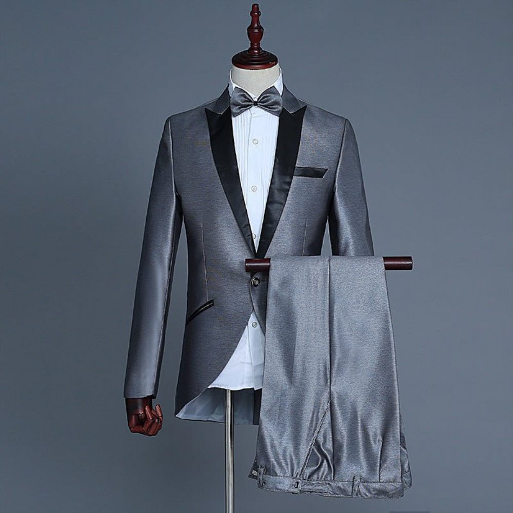 Costumes Pour Hommes Coupe Skinny Haut - Gris