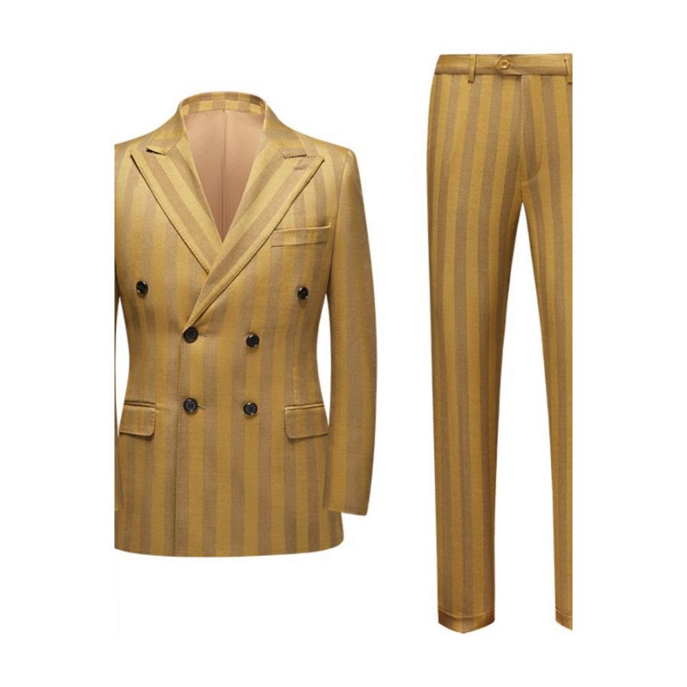 Costumes Pour Hommes Coupe Skinny Haut - Jaune